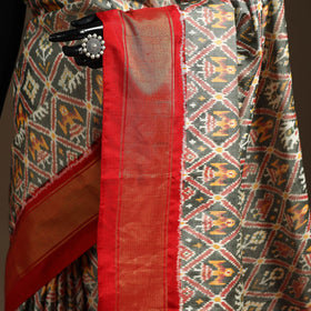 Handloom mulberry silk patola ikat pochampally saree 17