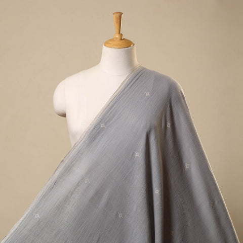 Grey Handloom Organic Buti Kala Cotton Fabric
