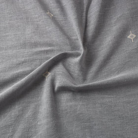 Grey Handloom Organic Buti Kala Cotton Fabric