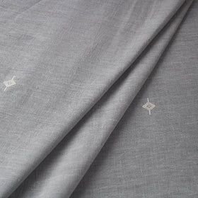 Grey Handloom Organic Buti Kala Cotton Fabric