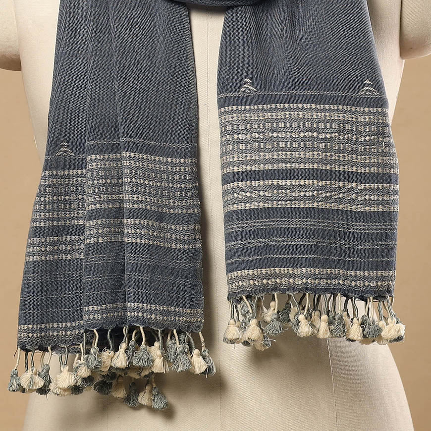 Buy Handloom Organic Kala Cotton Kutch Bhujodi Stole