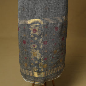Handloom phulia jamdani linen silk 2pc unstitched dress