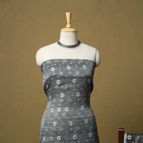 Grey - handloom phulia jamdani silk cotton 2pc unstitched