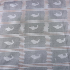 Grey - handloom raw silk pochampally weave ikat fabric 42