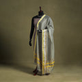Grey - handloom silk cotton maheshwari dupatta 06