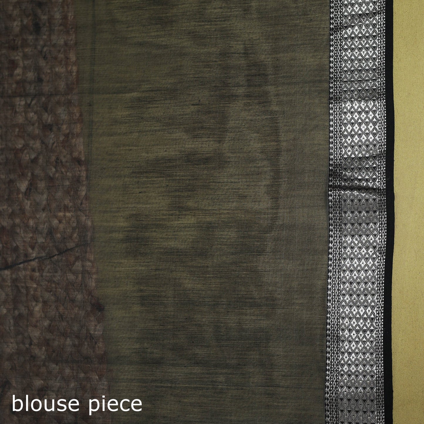 Grey - handloom silk cotton maheshwari saree with zari