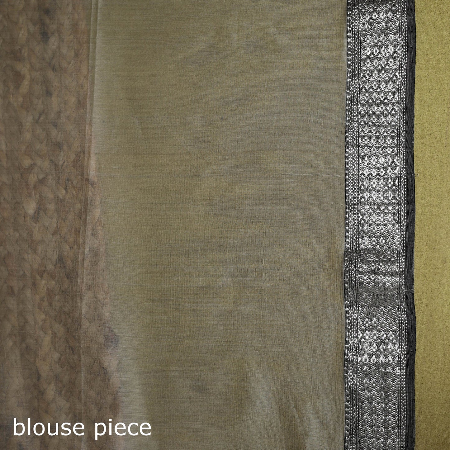 Grey - handloom silk cotton maheshwari saree with zari