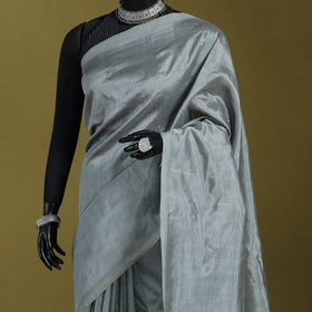 Grey - handloom silk cotton mangalagiri pattu saree 04