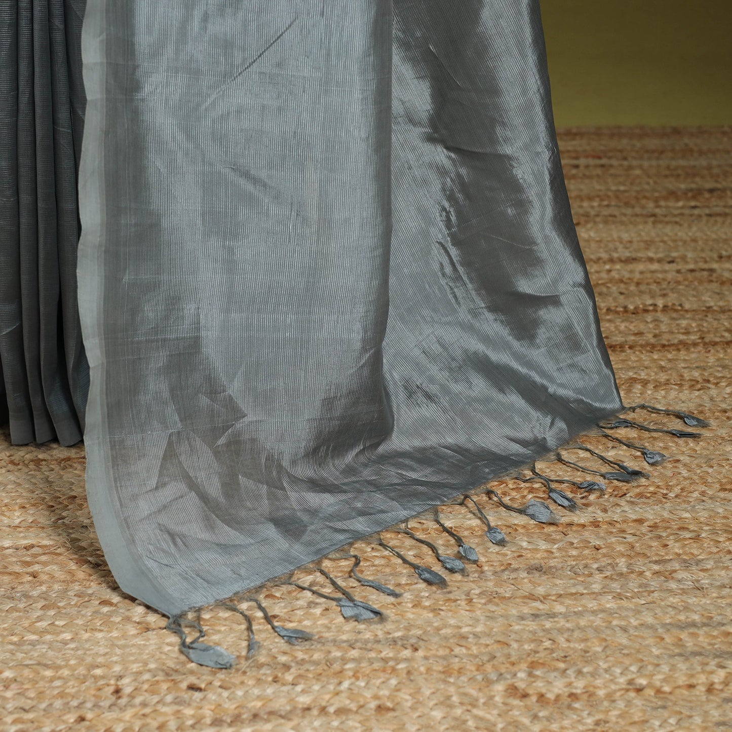 Grey - handloom silk cotton mangalagiri pattu saree 04