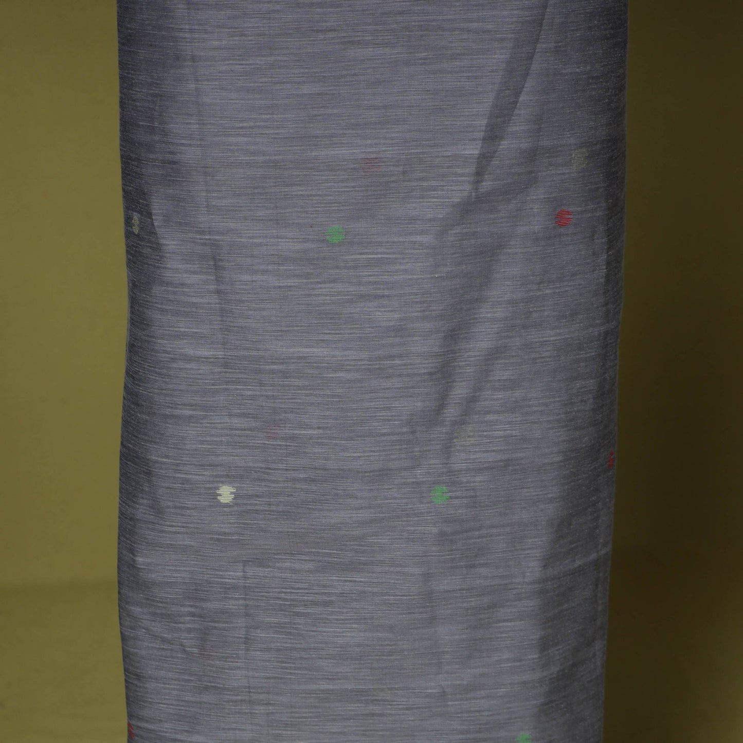 Grey - handloom silk cotton unstitched phulia jamdani kurta