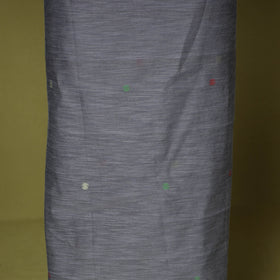 Grey - handloom silk cotton unstitched phulia jamdani kurta