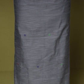 Grey - handloom silk cotton unstitched phulia jamdani kurta