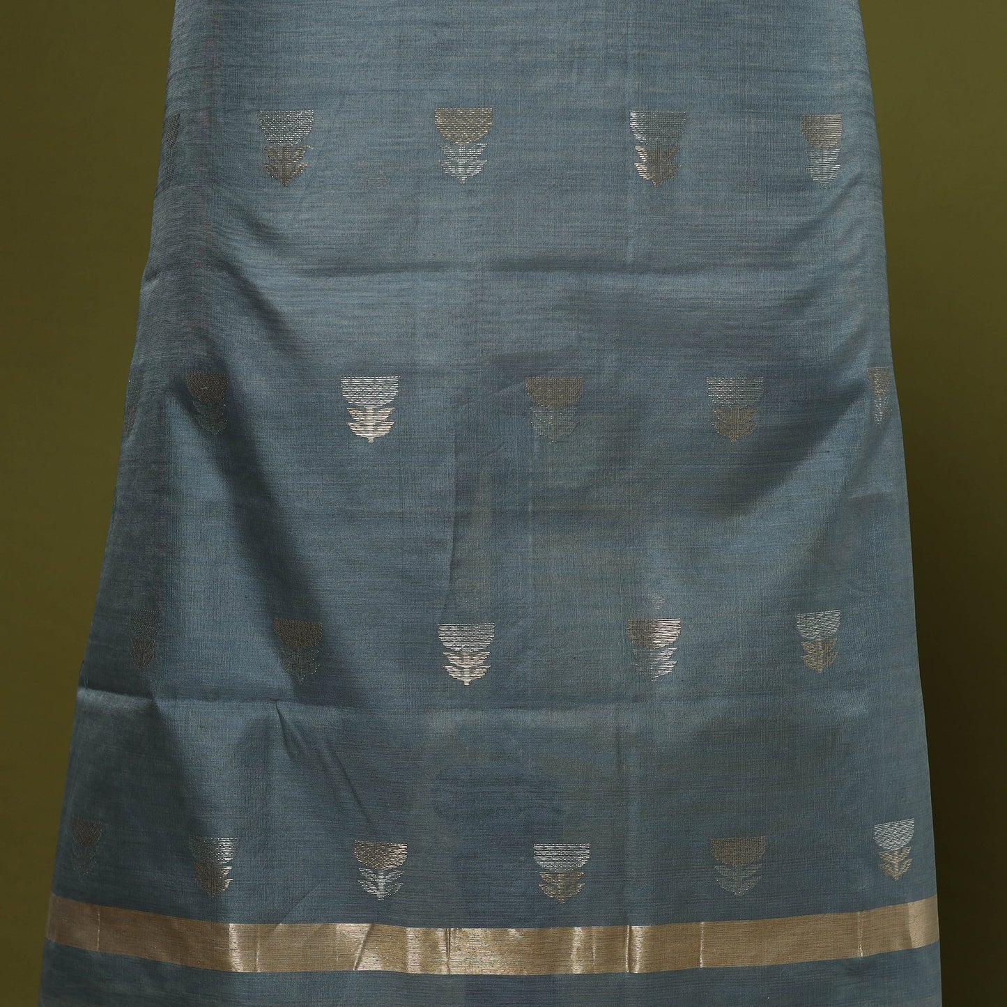 Handloom zari buti chanderi silk 2pc unstitched dress
