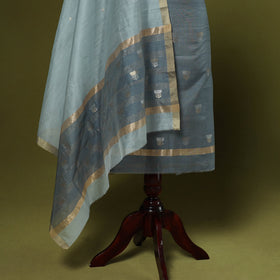 Handloom zari buti chanderi silk 2pc unstitched dress