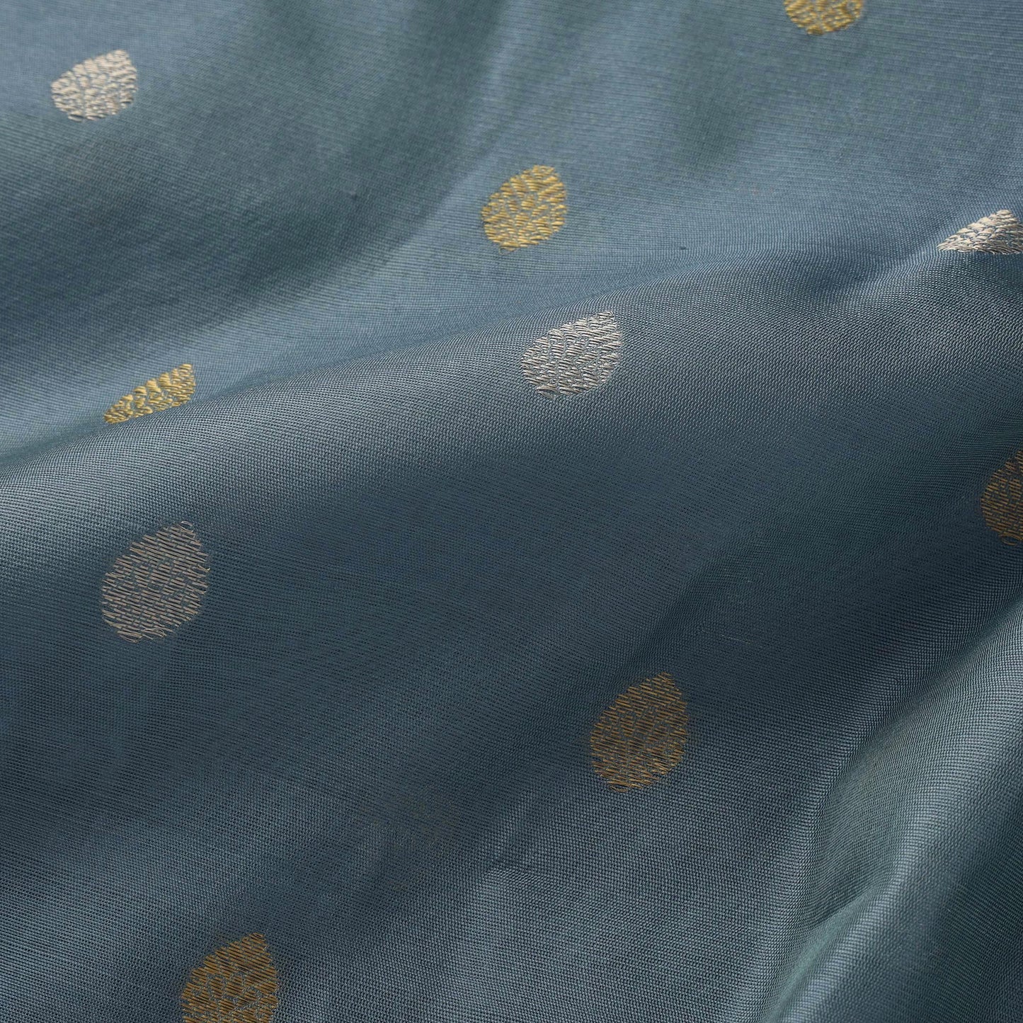 Handloom zari buti pure chanderi silk fabric 08
