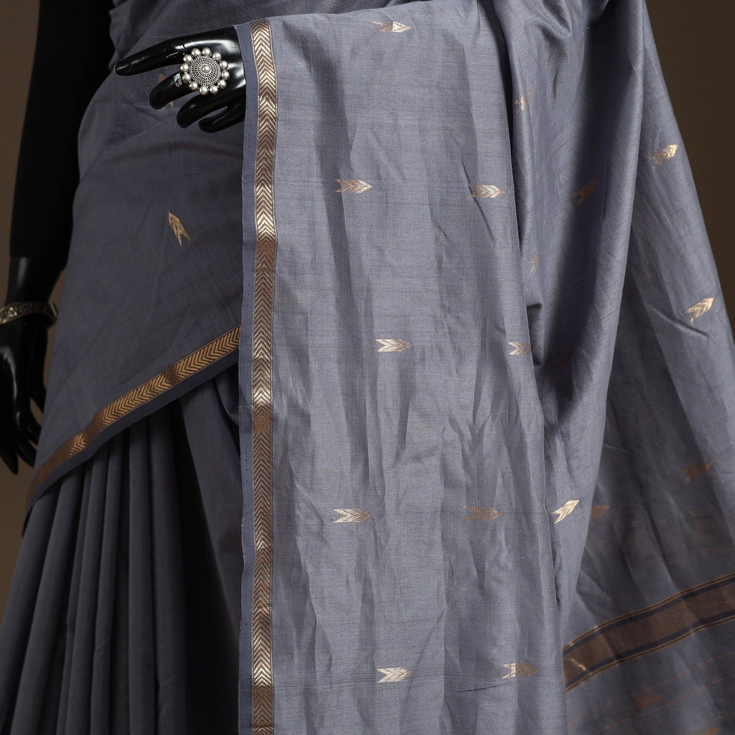 Handloom zari work chanderi silk saree 05 - handcrafted