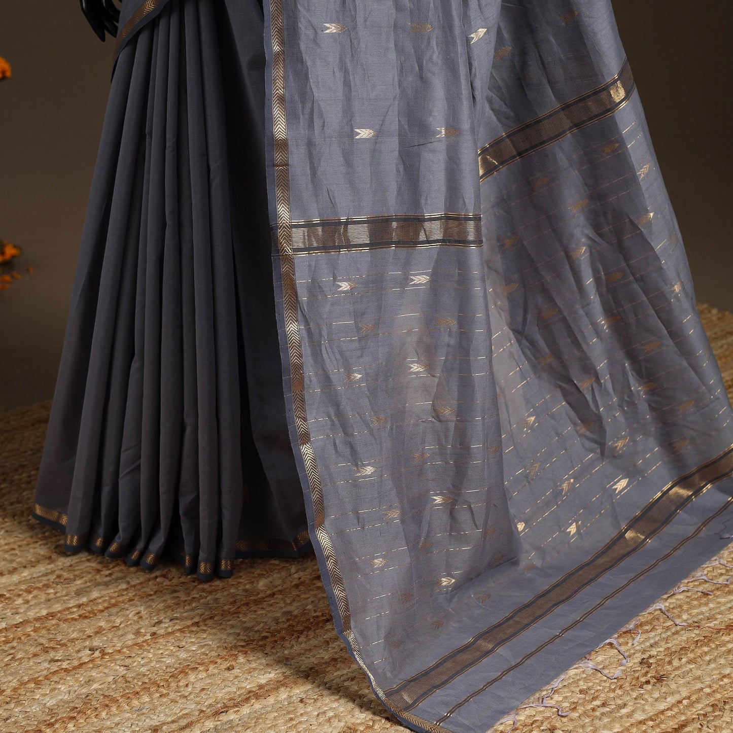 Handloom zari work chanderi silk saree 05 - handcrafted