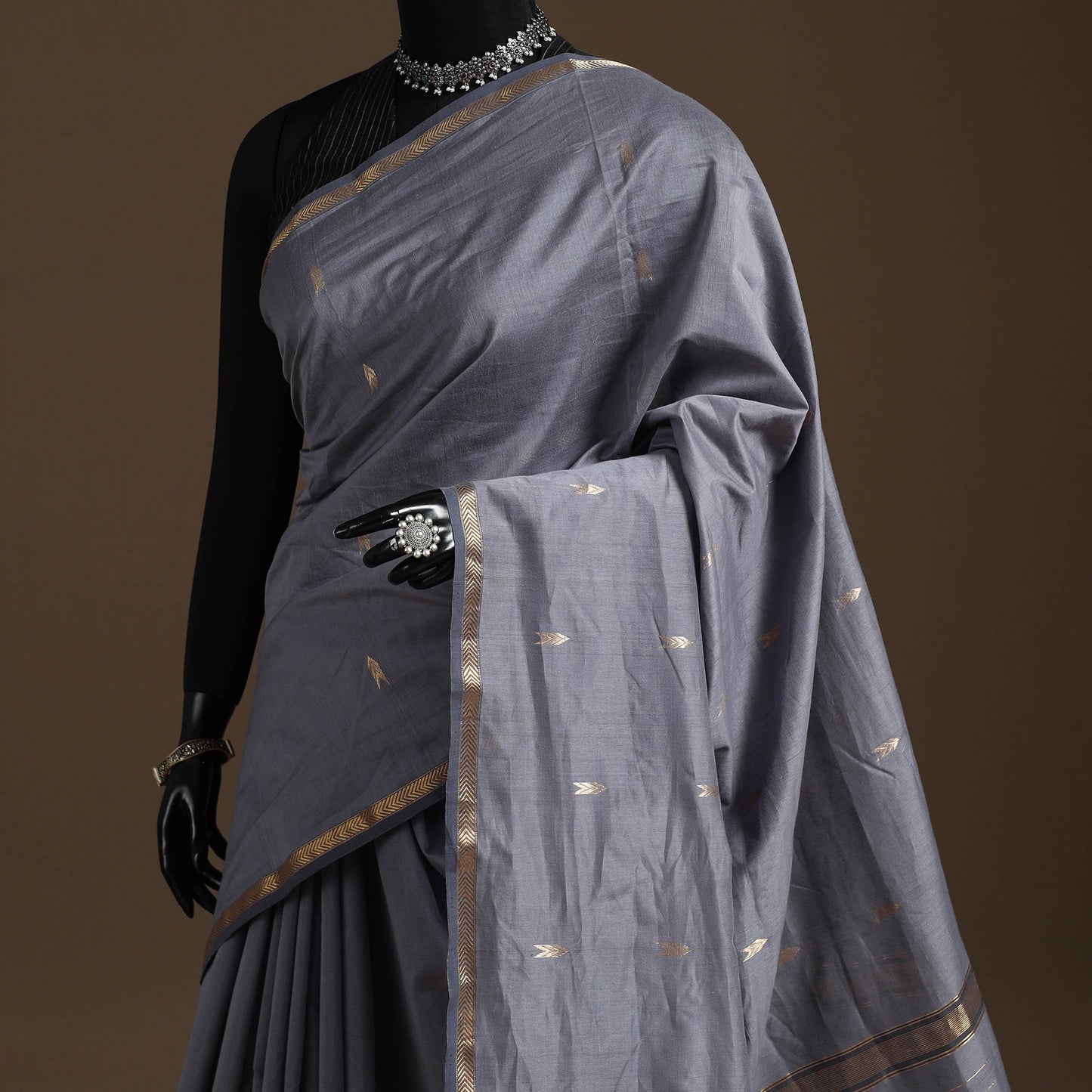 Handloom zari work chanderi silk saree 05 - handcrafted