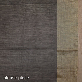 Grey - handloom zari work chanderi silk saree 16