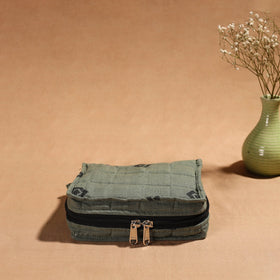  Grey Handmade 4 Pockets Cotton Jewellery Bag