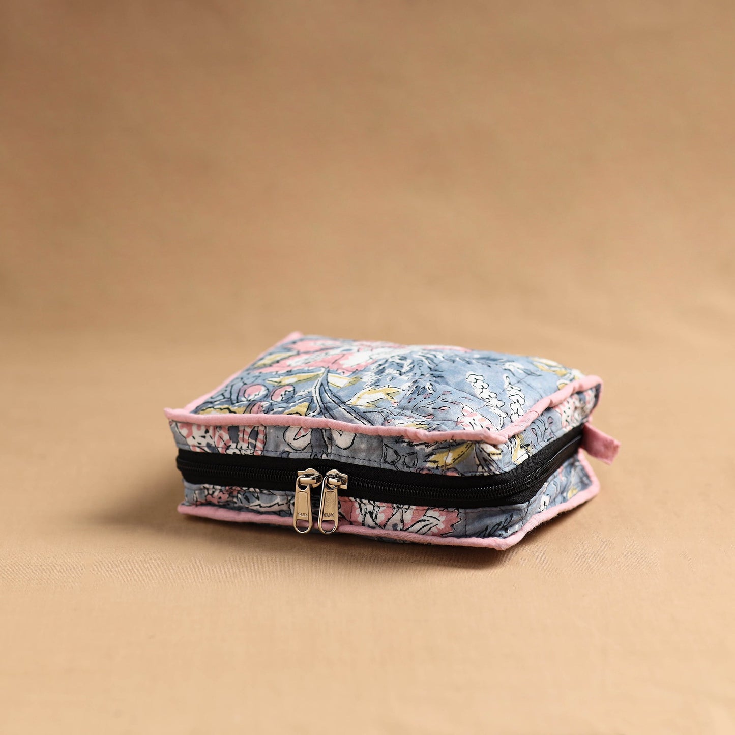 Grey Handmade 4 Pocket Jewellery Pouch Online in India