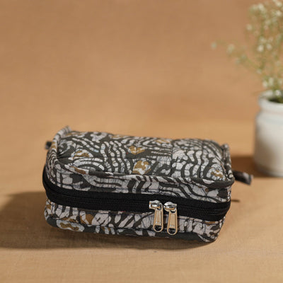 Grey Handmade 4 Pockets Cotton Jewelry Bag 23 