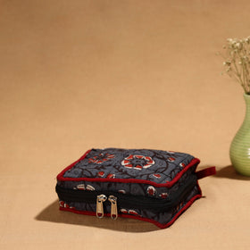 Grey Handmade Cotton Jewelry Bag - 4 Pockets | iTokri