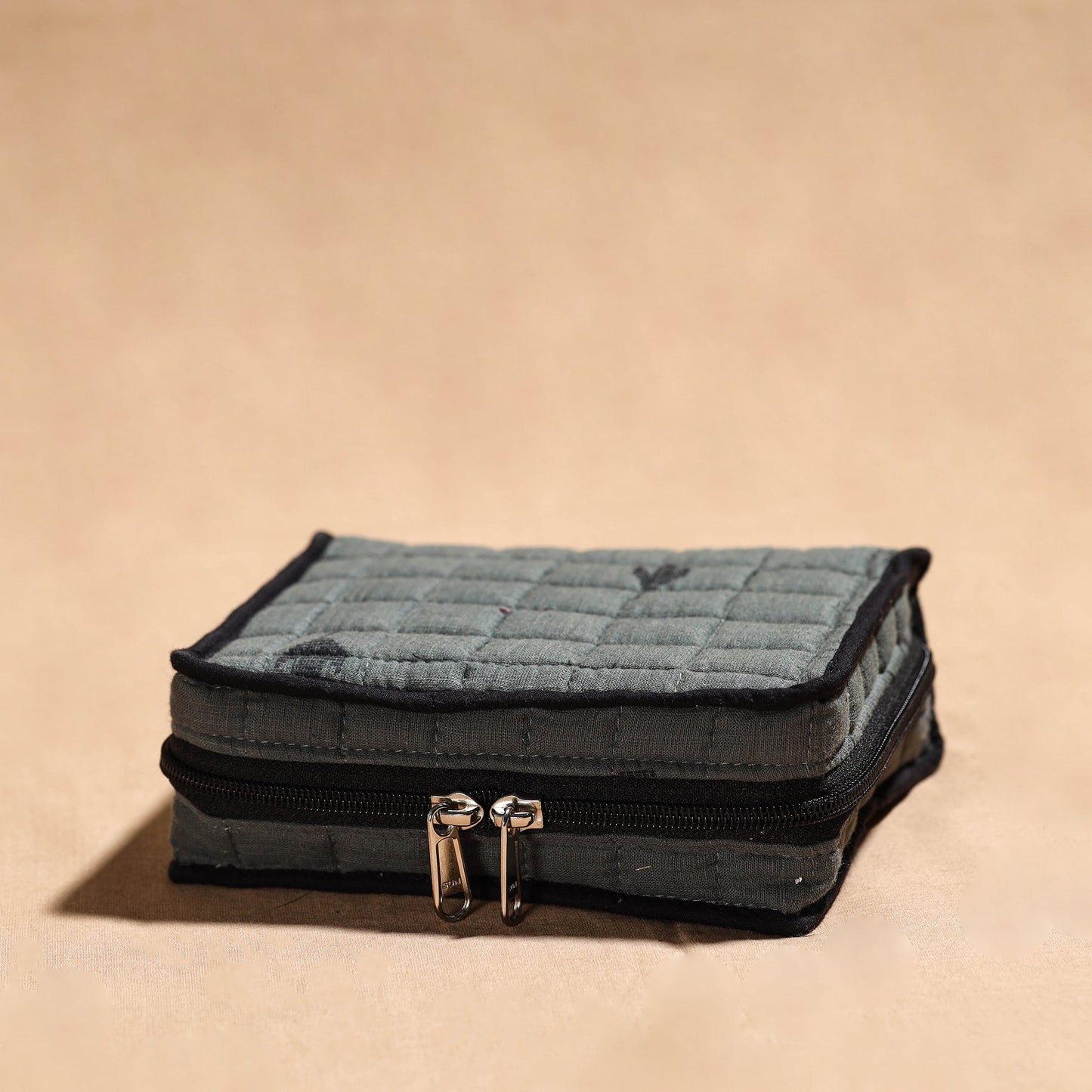 Grey Handmade 4 Pockets Cotton Jewelry Bag 42 