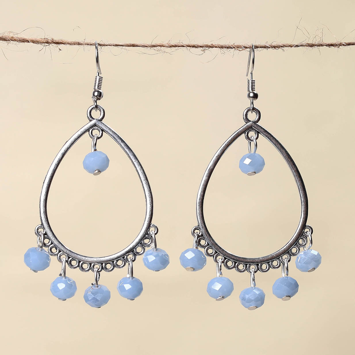 Grey - handmade beaded earrings 08 - handcrafted