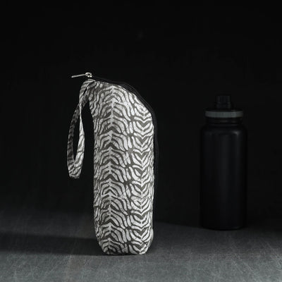 Grey Handmade Cotton 1L Water Bottle Cover