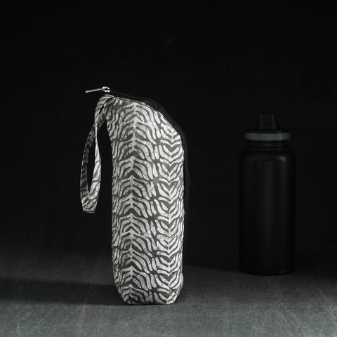 Grey Handmade Cotton 1L Water Bottle Cover