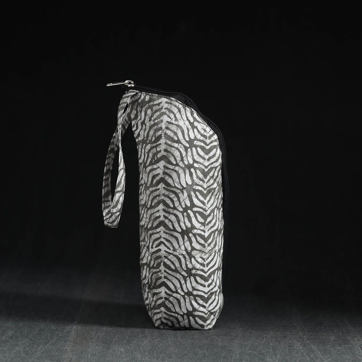 Grey Handmade Cotton 1L Water Bottle Cover