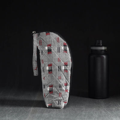 Grey Handmade Cotton 1L Water Bottle Cover