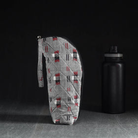 Grey Handmade Cotton 1L Water Bottle Cover
