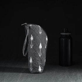 Grey Handmade Cotton 1L Water Bottle Cover