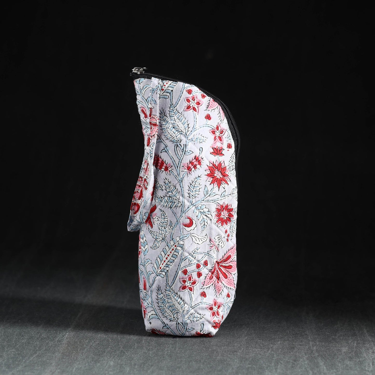 Grey Handmade Cotton 1L Water Bottle Cover