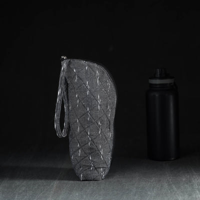 Grey Handmade Cotton 1L Water Bottle Cover
