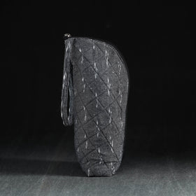 Grey Handmade Cotton 1L Water Bottle Cover