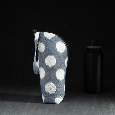 Grey Handmade Cotton 1L Water Bottle Cover