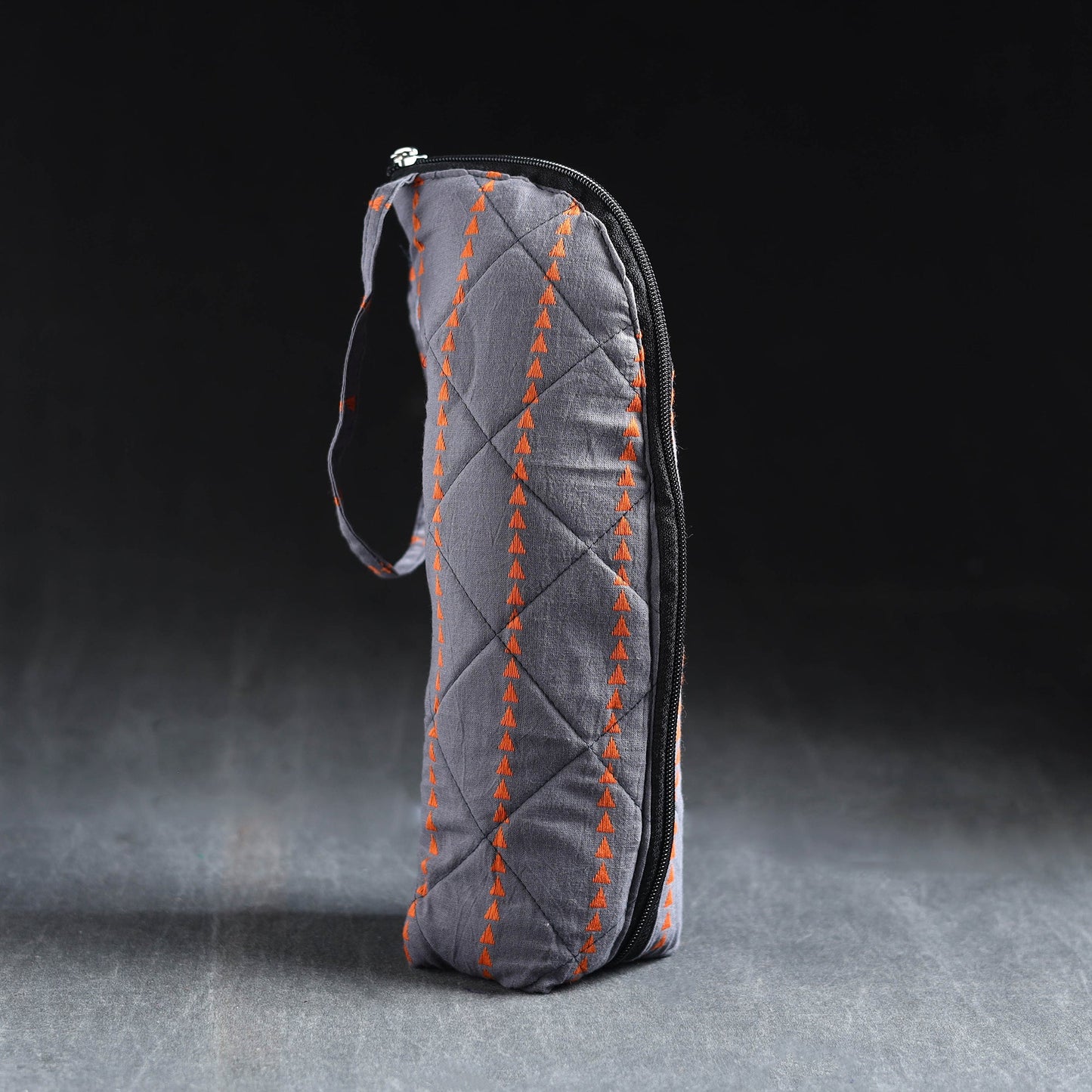 Grey Handmade Cotton 1L Water Bottle Cover