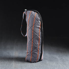 Grey Handmade Cotton 1L Water Bottle Cover