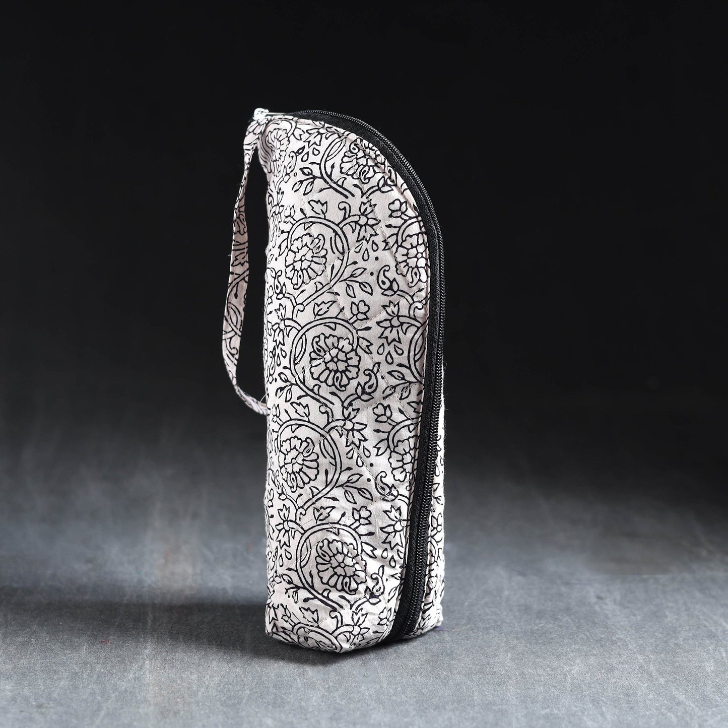 Grey Handmade Cotton 1L Water Bottle Cover