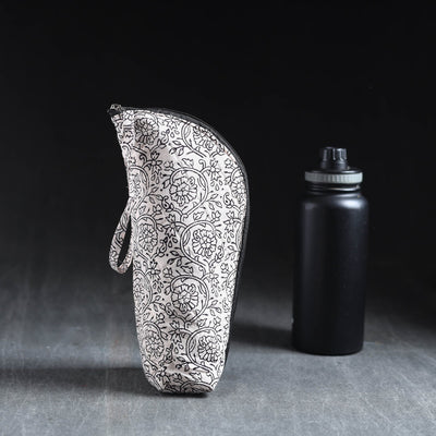 Grey Handmade Cotton 1L Water Bottle Cover