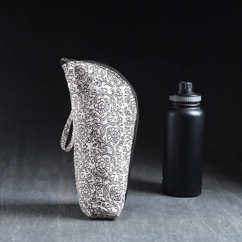 Grey Handmade Cotton 1L Water Bottle Cover