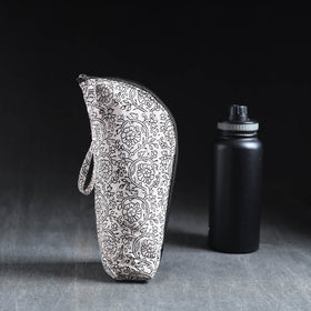 Grey Handmade Cotton 1L Water Bottle Cover