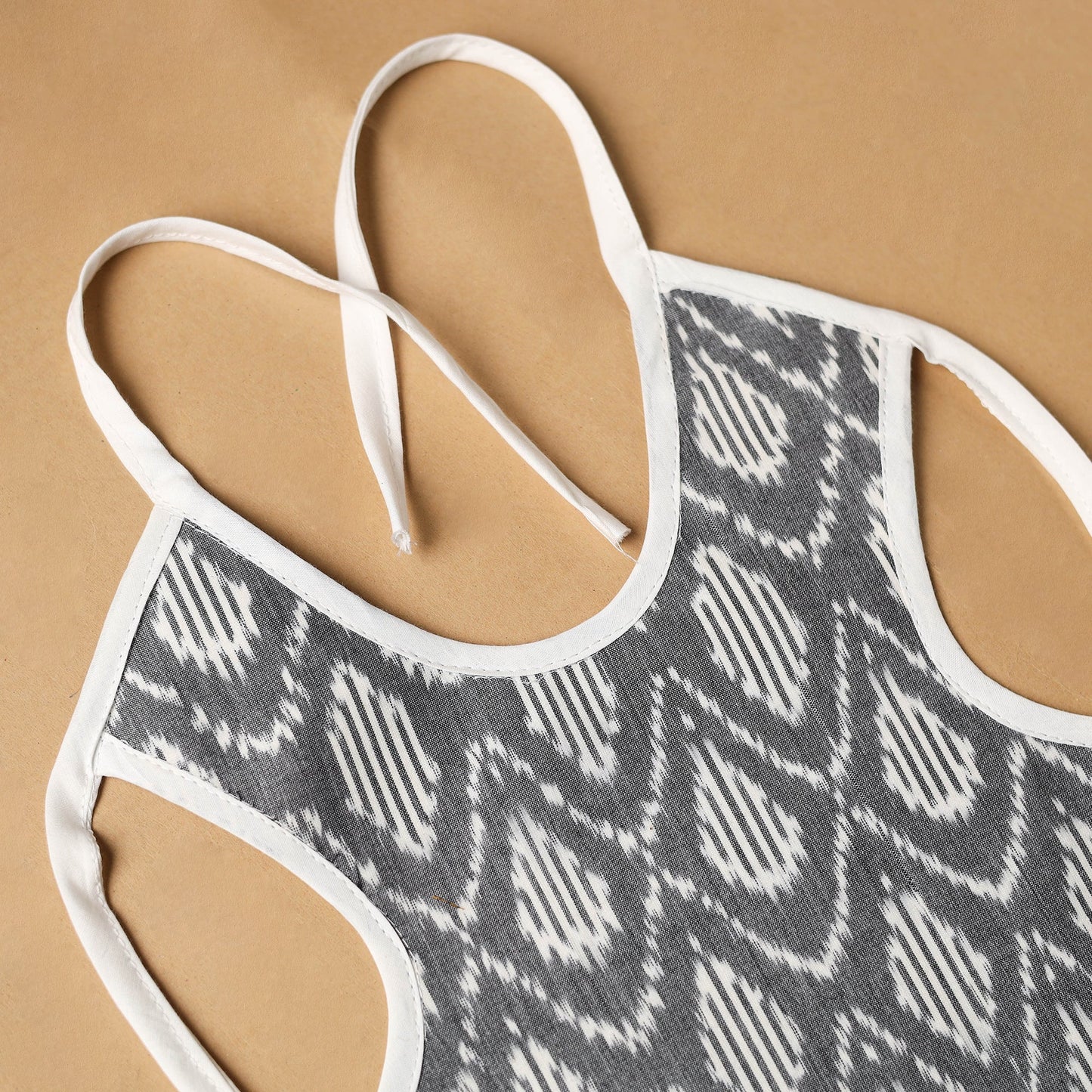 Grey Handmade Cotton Baby Bib