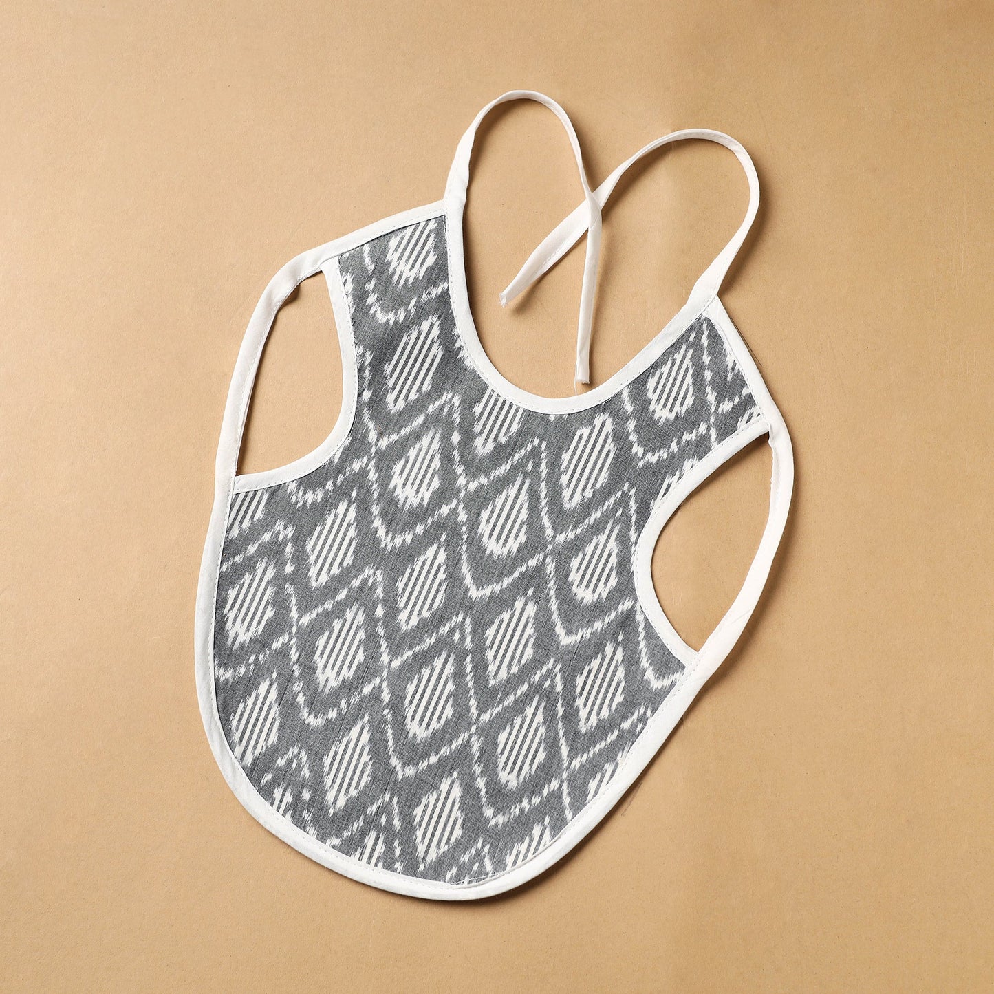 Grey Handmade Cotton Baby Bib