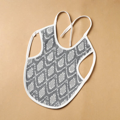 Grey Handmade Cotton Baby Bib
