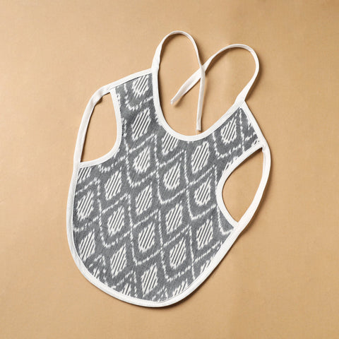 Grey Handmade Cotton Baby Bib
