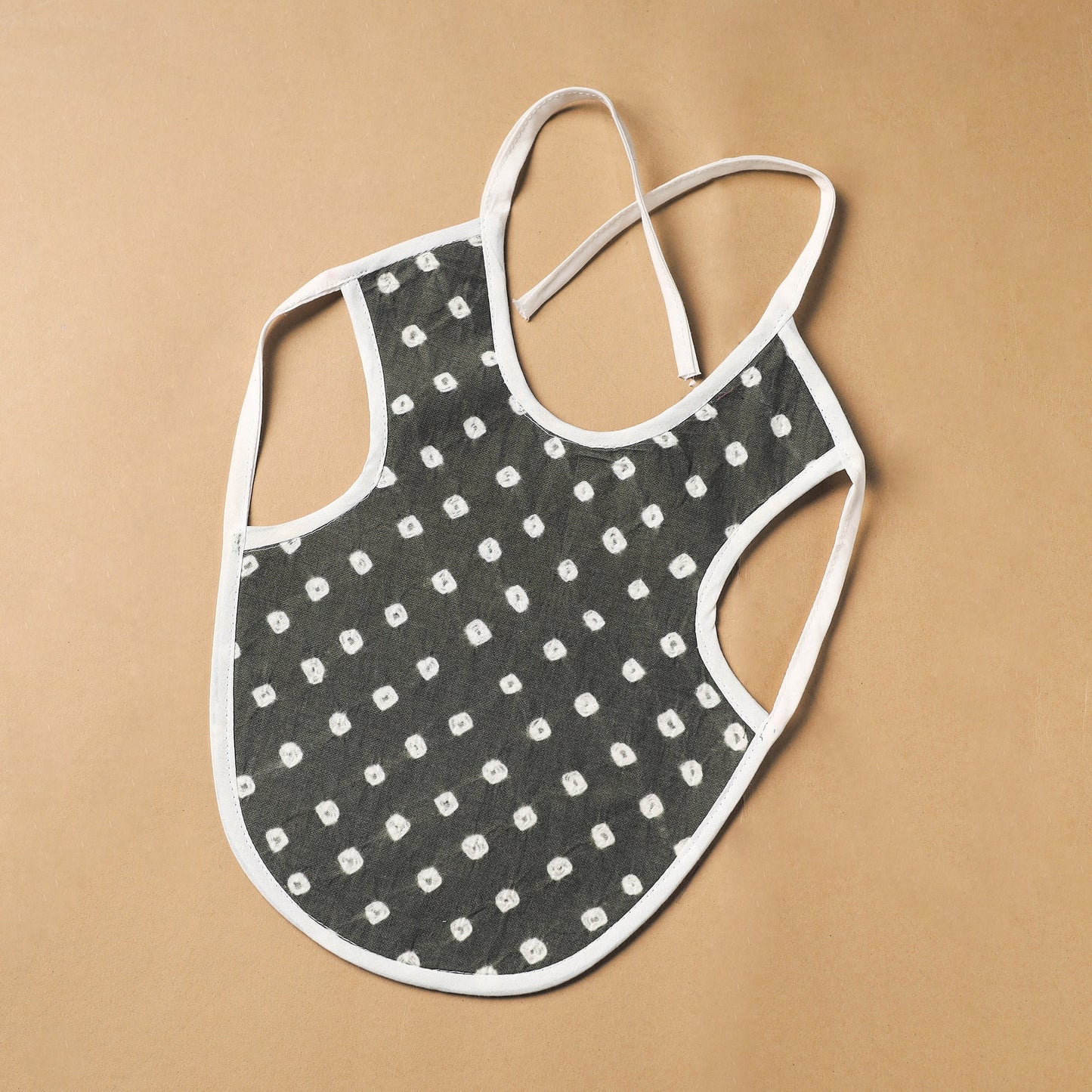 Grey Handmade Cotton Baby Bib